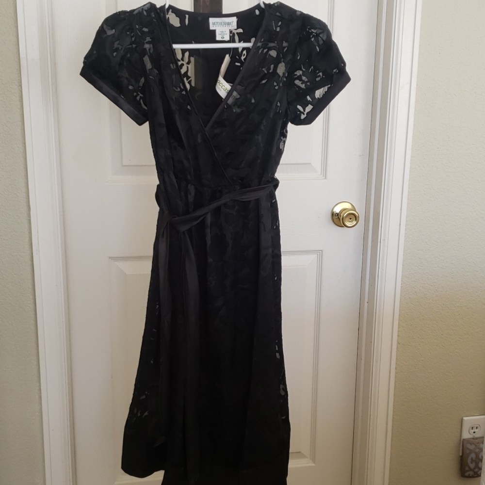 Motherhood dress- black sheer with black slip sz s